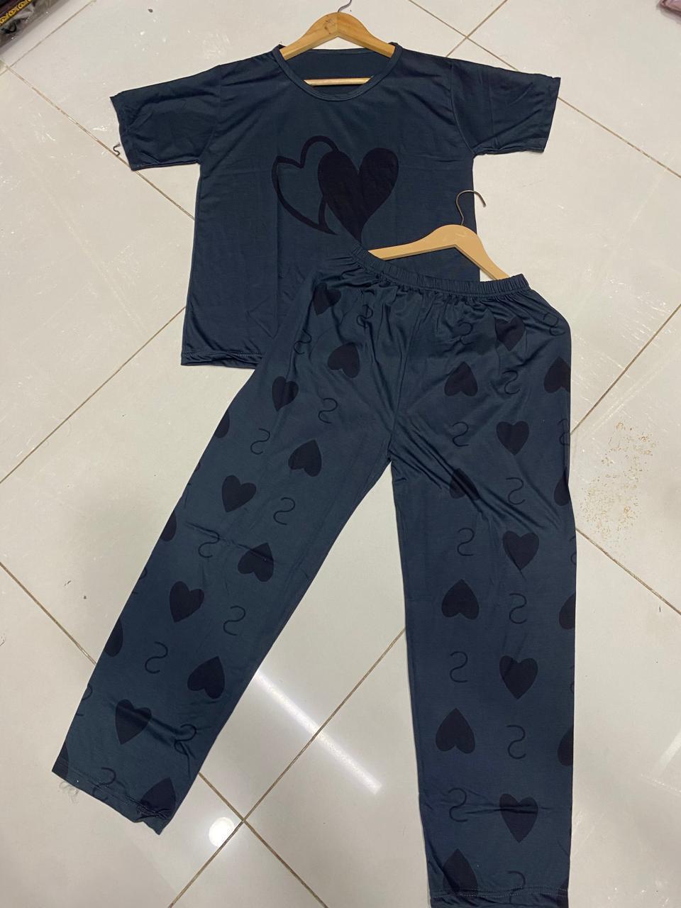 2 Pcs Women's Stitched Cotton Jersey Printed Night Suit